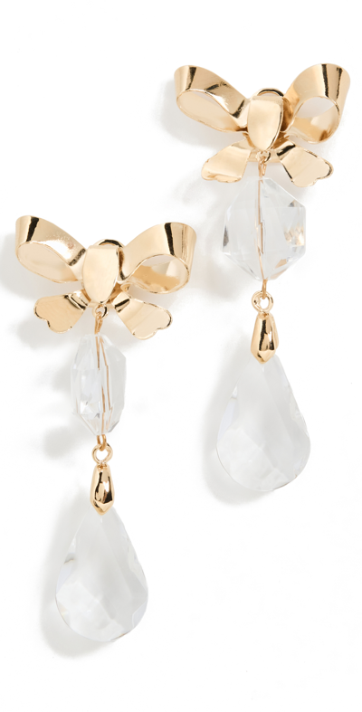 Carolina Herrera Women's Goldtone & Glass Bow Drop Earrings In Black