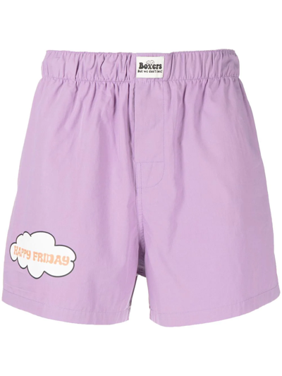 Natasha Zinko Happy Friday Boxer Shorts In Purple