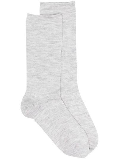 Brunello Cucinelli Cashmere-blend Socks In Grey