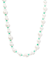 HATTON LABS STERLING SILVER PEBBLES PEARL AND BEAD NECKLACE