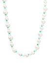 Hatton Labs Sterling Silver Pebbles Pearl And Bead Necklace In Silver