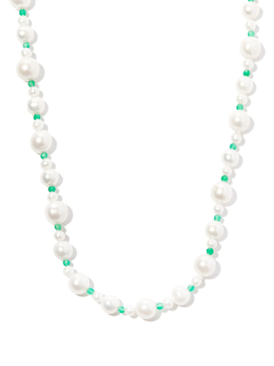 Hatton Labs Sterling Silver Pebbles Pearl And Bead Necklace