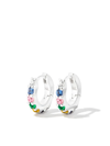 HATTON LABS SILVER MULTI-STONE HOOP EARRINGS