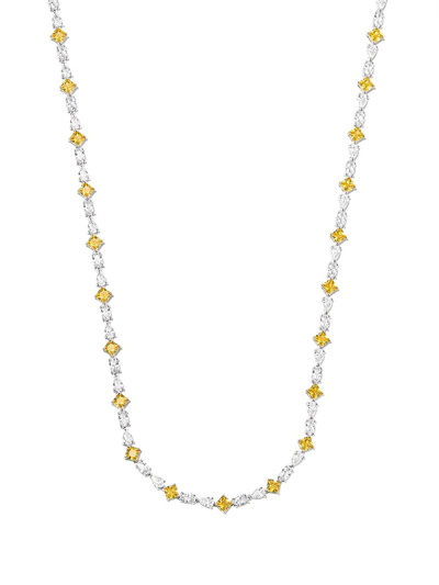 Hatton Labs Crystal-embellished Tennis Necklace In Silver