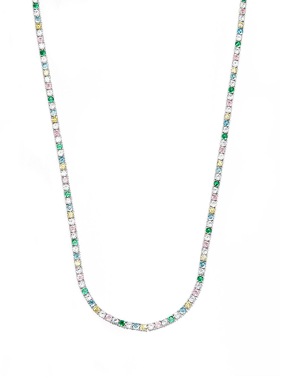 Hatton Labs Crystal-embellished Tennis Necklace In Silver