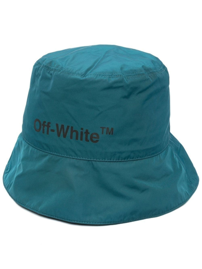 Off-white Embroidered Logo Bucket Hat In Blue