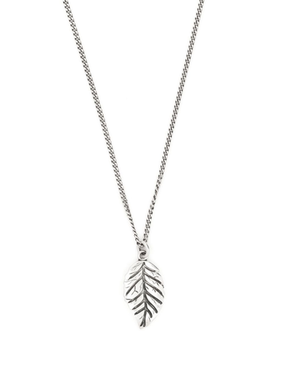 Emanuele Bicocchi Leaf-charm Chain-link Necklace In Silver