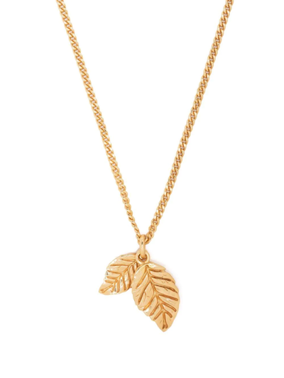 Emanuele Bicocchi Twin Leaves-pendant Necklace In Gold