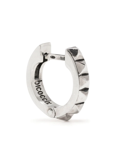 Emanuele Bicocchi Pyramid Stud Huggie Hoop Earring In Silver