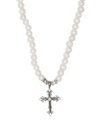 EMANUELE BICOCCHI CROSS PENDANT PEARL NECKLACE