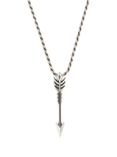 Emanuele Bicocchi Arrow Pendant Necklace In Silver
