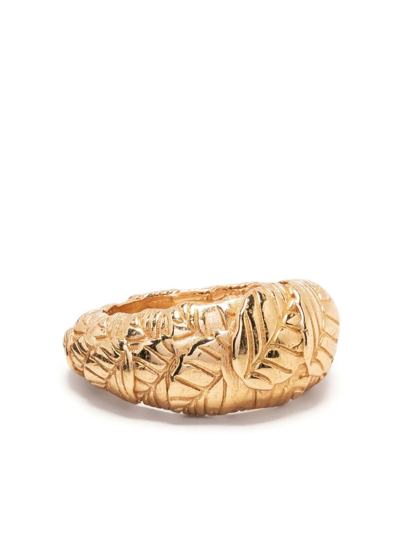 Emanuele Bicocchi Leaves Engraved Ring In Gold