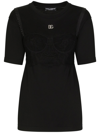 DOLCE & GABBANA BRALETTE-DETAILED SHORT SLEEVED T-SHIRT