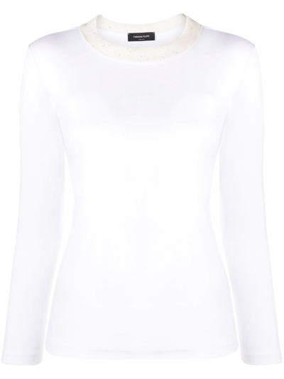 Fabiana Filippi Contrast-collar Knitted Top In White