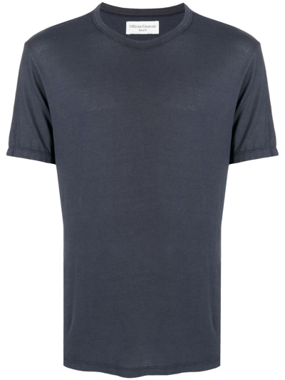 Officine Generale Crew-neck Lyocell-blend Jersey T-shirt In Navy