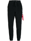 Alpha Industries Drawstring-waist Slim Track Pants In Black