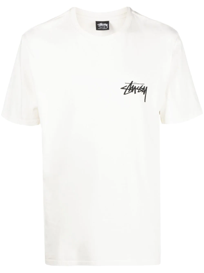 Stussy Logo-print Short-sleeve T-shirt In White