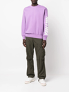 Aries Logo-print Long-sleeve Sweatshirt In Purple