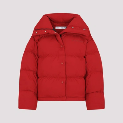 Acne Studios Logo印花填充羽绒夹克 In Cherry Red