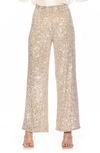 Alexia Admor Illy Wide Leg Sequin Pants In Silver