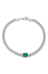 Delmar Sterling Silver & Green Cubic Zirconia Bracelet In Green
