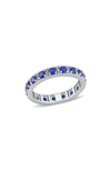 Delmar Polished Cubic Zirconia Band Ring In Blue
