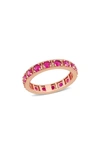 Delmar Polished Cubic Zirconia Band Ring In Red