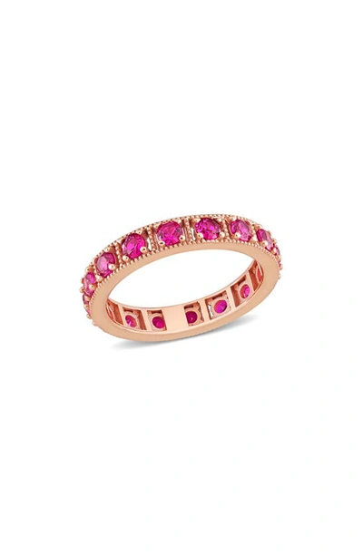 Delmar Polished Cubic Zirconia Band Ring In Red