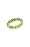 Delmar Polished Cubic Zirconia Band Ring In Green