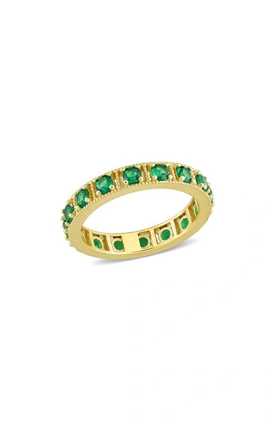 Delmar Polished Cubic Zirconia Band Ring In Green