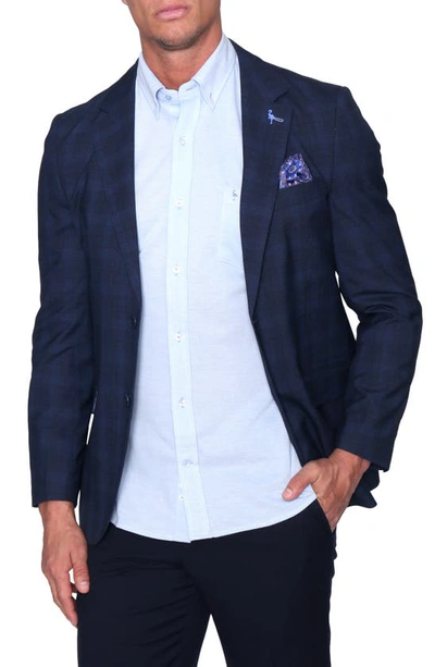 Tailorbyrd Modern Fit Glen Plaid Sportcoat In Navy