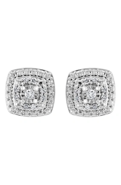 Effy Sterling Silver Diamond Earrings In White