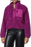 Marc New York Mixed Media Fleece Zip Jacket In Orchid