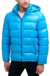 GUESS HOODED SOLID PUFFER JACKET