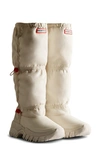Hunter Women's Wanderer Insulated Tall Slouch Snow Boots In White Willow