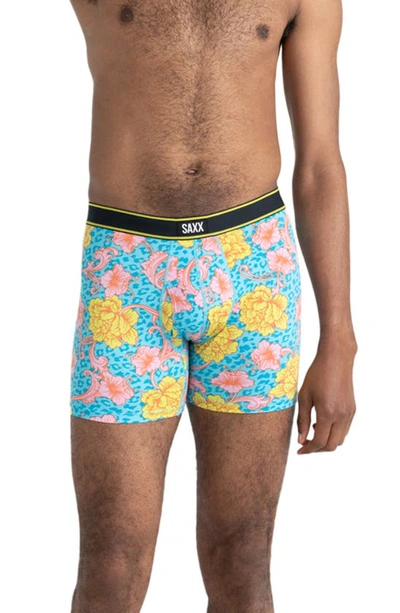 Saxx Boxer Briefs In Hyper Damask- Blue