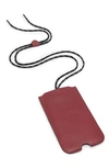 Allsaints Cybelle Leather Phone Holder On A Lanyard In Red
