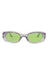 Fifth & Ninth Maxi 56mm Polarized Oval Sunglasses In Gray/ Pistachio