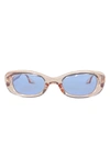 Fifth & Ninth Maxi 56mm Polarized Oval Sunglasses In Blush/ Sky