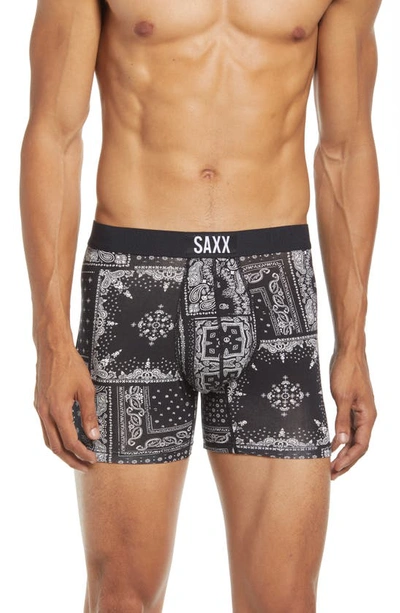 Saxx Vibe Super Soft Slim Fit Boxer Briefs In Black Bandana Republic