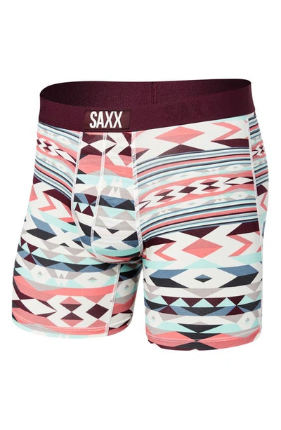 Saxx Vibe Super Soft Slim Fit Boxer Briefs In Park Lodge Geo- Multi