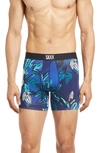 Saxx Vibe Super Soft Slim Fit Boxer Briefs In Parrot-dise- Navy