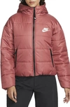 Nike Therma-fit Repel Puffer Coat In Rust/ Berry/black/white