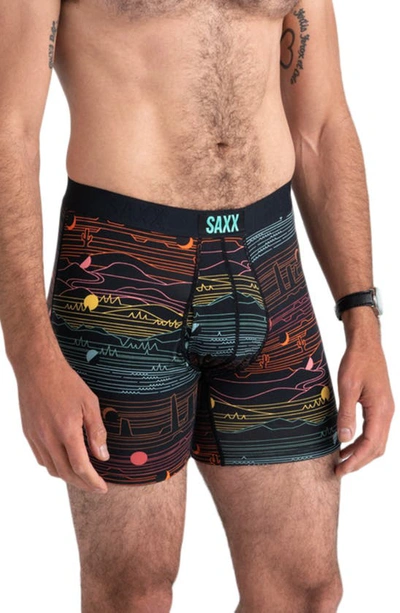 Saxx Ultra Helmet Print Boxer Brief In Equinox- Black