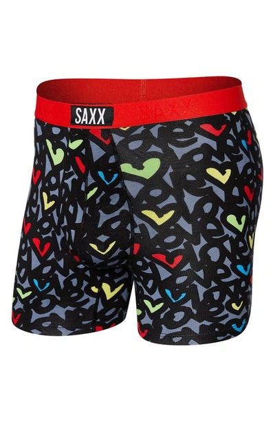 Saxx Ultra Helmet Print Boxer Brief In Love Is All- Grey