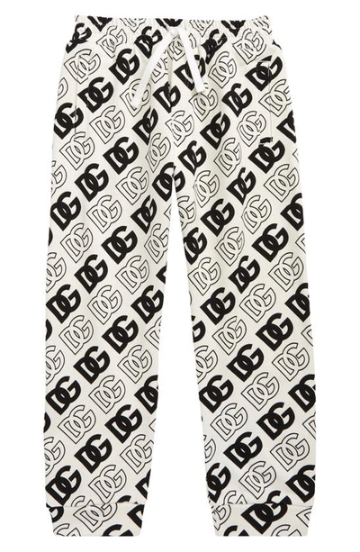 Dolce & Gabbana Kids' Jogging Trousers With Logo Print In Havbn Logo Nero F.bco