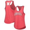 LEAGUE COLLEGIATE WEAR LEAGUE COLLEGIATE WEAR HEATHER SCARLET NEBRASKA HUSKERS TWO-HIT INTRAMURAL TRI-BLEND SCOOP NECK RACE