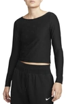 Nike Women's Air Allover Print Long-sleeve Top In Black