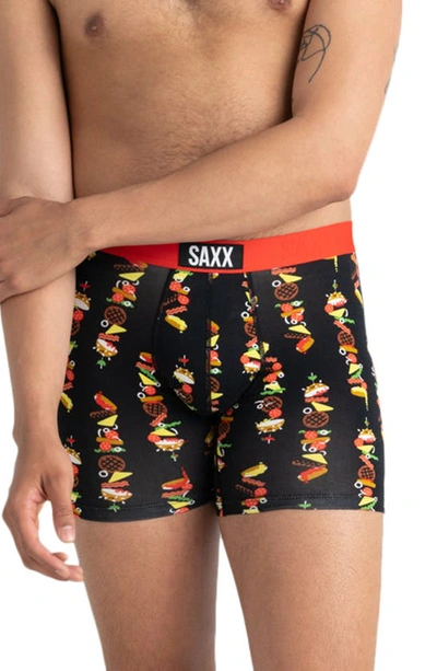 Saxx Vibe Super Soft 2-pack Slim Fit Boxer Briefs In Stacked/ Graphite Heather