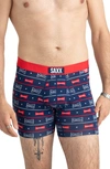Saxx Vibe Super Soft 2-pack Slim Fit Boxer Briefs In Starry Stripe/ Premium Red